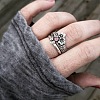 Tibetan Style Alloy Rhinestone Finger Rings FS-WG48FD4-04-3