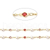 Brass Glass Flat Round Link Chains CHC-E024-13G-2