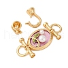 Flat Round Brass Fold Over Clasps KK-A256-01G-2