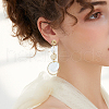8Pcs 4 Styles 201 Stainless Steel Flat Round Stud Earring Findings STAS-LP0001-18-4