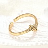 Brass Micro Pave Clear Cubic Zirconia Cuff Rings for Women RJEW-H247-30G-2