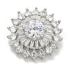 Rack Plating Brass Micro Pave Clear Cubic Zirconia Buttons KK-K293-04P-1