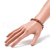 Alloy Gender Symbol & Glass Round Beaded Stretch Bracelet for Women BJEW-JB08511-03-3