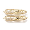 Brass Micro Pave Cubic Zirconia Links Connectors ZIRC-F116-22-G-1