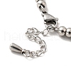 Tarnish Resistant 304 Stainless Steel Bell Charm Bracelet with 201 Stainless Steel Round Beads for Women BJEW-B057-16P-3