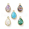 Brass Pendants with Synthetic Opal KK-A239-02G-1
