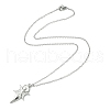 304 Stainless Steel Pendant Necklace for Women NJEW-JN04387-04-4
