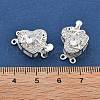 Brass Micro Pave Cubic Zirconia Box Clasps KK-B125-07S-03-3