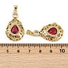 Brass Micro Pave Cubic Zirconia Pendants KK-S526-20G-A-4