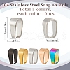 SUNNYCLUE 50Pcs 5 Colors 304 Stainless Steel Snap on Bails STAS-SC0005-57-2