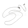 1MM 304 Stainless Steel Cable Chain Necklaces NJEW-T016-15P-4