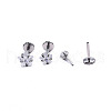Stainless Steel Clear Cubic Zirconia Threadless Labret Stud WG18B1C-14-1