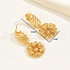 Vintage Vacation Style Leaf with Flower Brass Dangle Stud Earrings AN4292-2