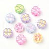 50Pcs UV Plating Opaque Acrylic Beads SACR-CJ0001-75-9