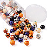 Craftdady 100Pcs 10 styles Halloween Themed Natural Wooden Beads WOOD-CD0001-21-2