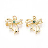 Brass Micro Pave Cubic Zirconia Pendants KK-N257-47G-1