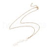 Natural Shell Crescent Moon Pendant Necklace with 304 Stainless Steel Chains for Women NJEW-C016-04G-3