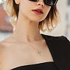 Brass Brass Micro Pave Clear Cubic Zirconia Star Cross Pendant Necklaces for Women FS-WG56FB4-01-1