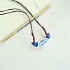 Porcelain Pendant Adjustable Imitation Leather Cord Necklaces for Women FS-WGE6687-09-1