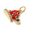 Rack Plating Brass Micro Pave Cubic Zirconia Pendants KK-U027-08G-B-2
