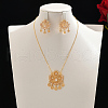 Elegant Middle Eastern Style Brass Micro Pave Cubic Zirconia Earrings & Necklaces Set for Women OC9048-4