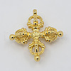 Real 18K Gold Plated Brass Buddhist Pendants KK-K094-02G-1