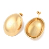 Ion Plating(IP) 304 Stainless Steel Oval Stud Earrings EJEW-B108-04G-2