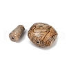 Natural Picture Jasper 3 Hole Guru Beads G-F795-G01-2
