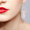 ANATTASOUL 3 Pairs 3 Style Natural Mixed Gemstone Triangle with Bullet Dangle Earrings EJEW-AN0002-27-4