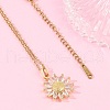 Flower Brass Micro Pave Cubic Zirconia Pendant Neckalces NJEW-C076-21G-1