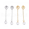 304 Stainless Steel Chain Tassel Earrings EJEW-I248-17-1