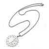 Mandala Flower 304 Stainless Steel Box Chain Pendant Necklaces NJEW-K253-35P-4