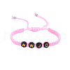 Adjustable Unisex Letter WWJD Acrylic Braided Bead Bracelets RA5830-1-1