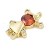 Rack Plating Brass Micro Pave Cubic Zirconia Pendants KK-H509-37G-02-2