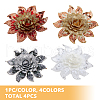  4Pcs 4 Colors 3D Flower Pattern Polyester Fabrics Computerized Embroidery Cloth Sew on Appliques PATC-NB0001-15C-4