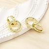 Flat Round Brass Micro Pave Cubic Zirconia Hoop Earrings EJEW-U061-02G-02-3