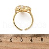 Brass Micro Pave Clear Cubic Zirconia Cuff Rings for Women RJEW-C126-06G-5
