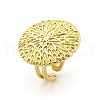 Flat Round Brass Cuff Rings for Women RJEW-C123-04G-4