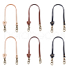 HOBBIESAY 6Pcs 3 Colors Flower End Cowhide Leather Bag Handles FIND-HY0002-31-1