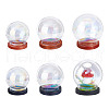  6 Sets 6 Styles Iridescent Glass Dome Cover DJEW-NB0001-36-1