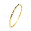 Brass Pave Colorful Glass Hinged Bangles for Women BJEW-M312-05G-1