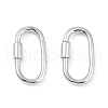 Anti-Tarnish Rhodium Plated 925 Sterling Silver Locking Carabiner Clasps STER-K173-20P-1