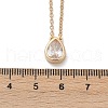 Brass Pave Clear Cubic Zirconia Pendant Necklaces for Women NJEW-Z079-02G-01-5