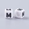 Acrylic Horizontal Hole Letter Beads PL37C9308-M-2