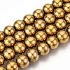 Non-magnetic Synthetic Hematite Beads Strands X-G-S096-12mm-2-1