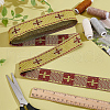 Ethnic Style Polyester Jacquard Cross Ribbon SRIB-WH0026-29-1-5