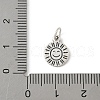 925 Sterling Silver Smiling Face Sun Charms with Jump Rings STER-D305-04AS-3