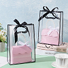 BENECREAT 24Pcs Rectangle PVC Gift Bags with Hole Handle for Candy ABAG-BC0001-64-5