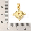 Rack Plating Brass Micro Pave Cubic Zirconia Pendants KK-L220-011G-3