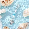 7Pcs Ocean Theme Alloy Charm & Glass Beads Pendant Decorations HJEW-JM03157-4